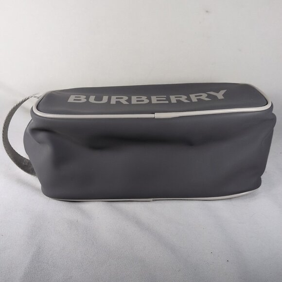 Burberry Cosmetics Bag Gray Logo Makeup Toiletry Travel Pack Perfume Fragrances - Picture 7 of 14